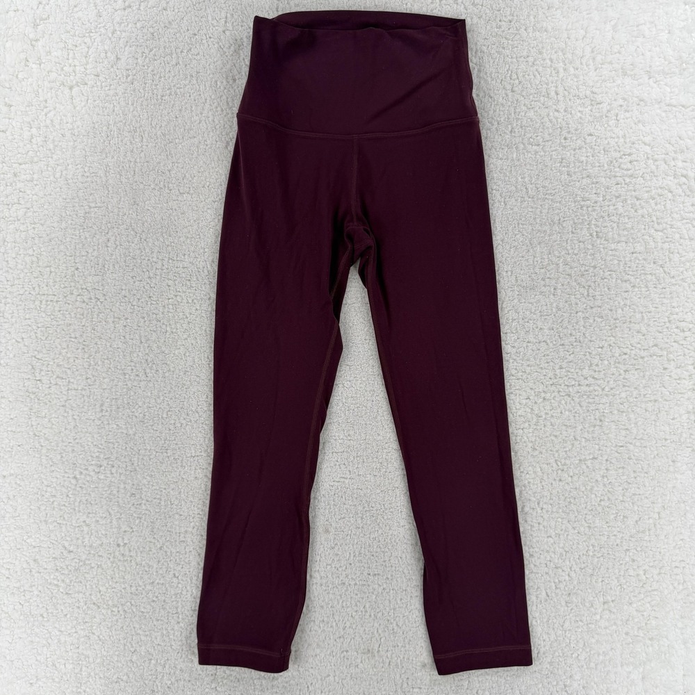 Lululemon Pants‎ Womens 2 Purple High Rise Crop Capri Leggings Yoga Athletic Gym